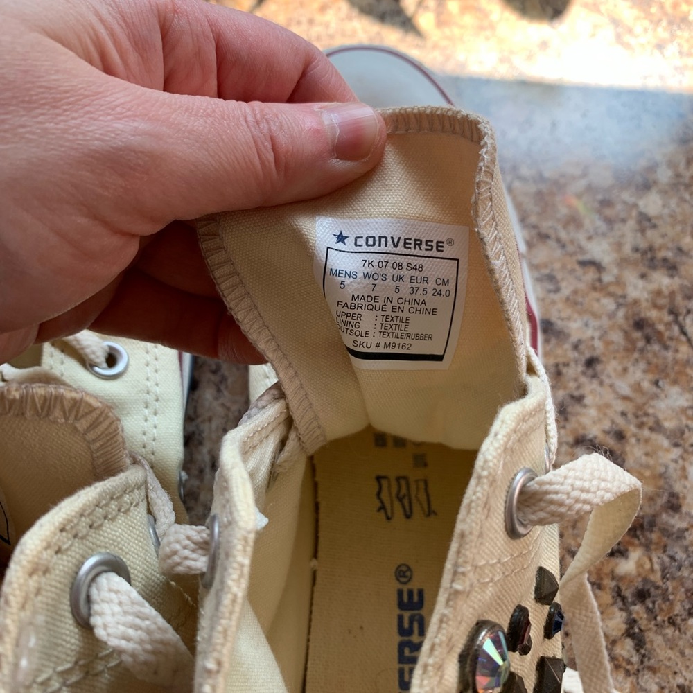 Free People Converse High Top Sneakers Studs Rhintestones - Picture 7 of 9